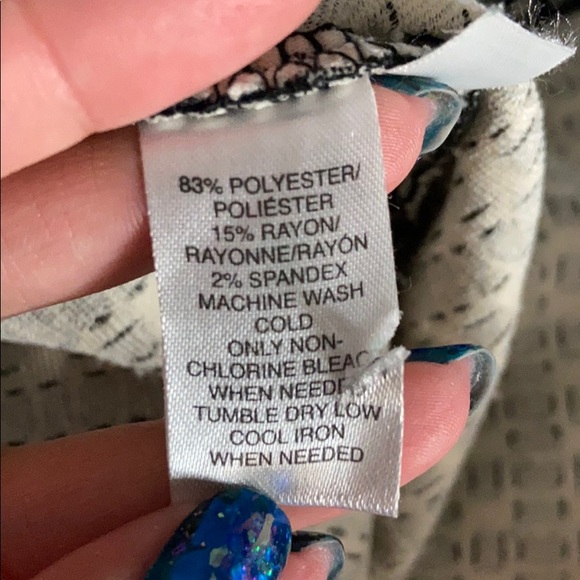 LOFT Black and White Patterned Midi Dress - Picture 7 of 7